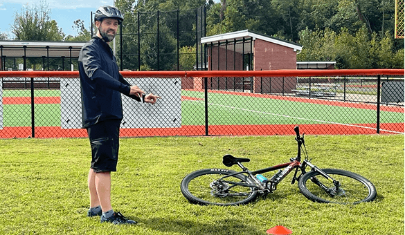 Coach Steve talking about bike maintenance