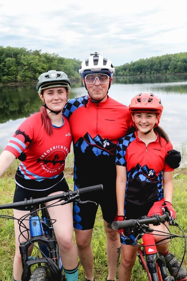 Coach Pete with his daughters, Emma (left) and Lily (right)