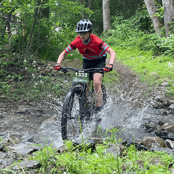 James going through a creek at Blue Ridge School