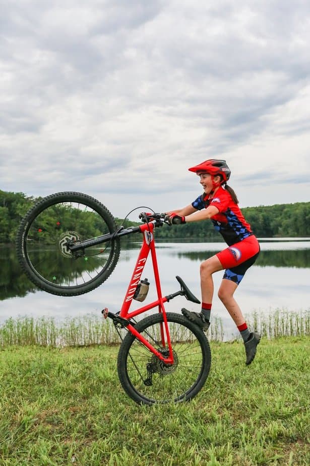 Lily attemping an awesome wheelie